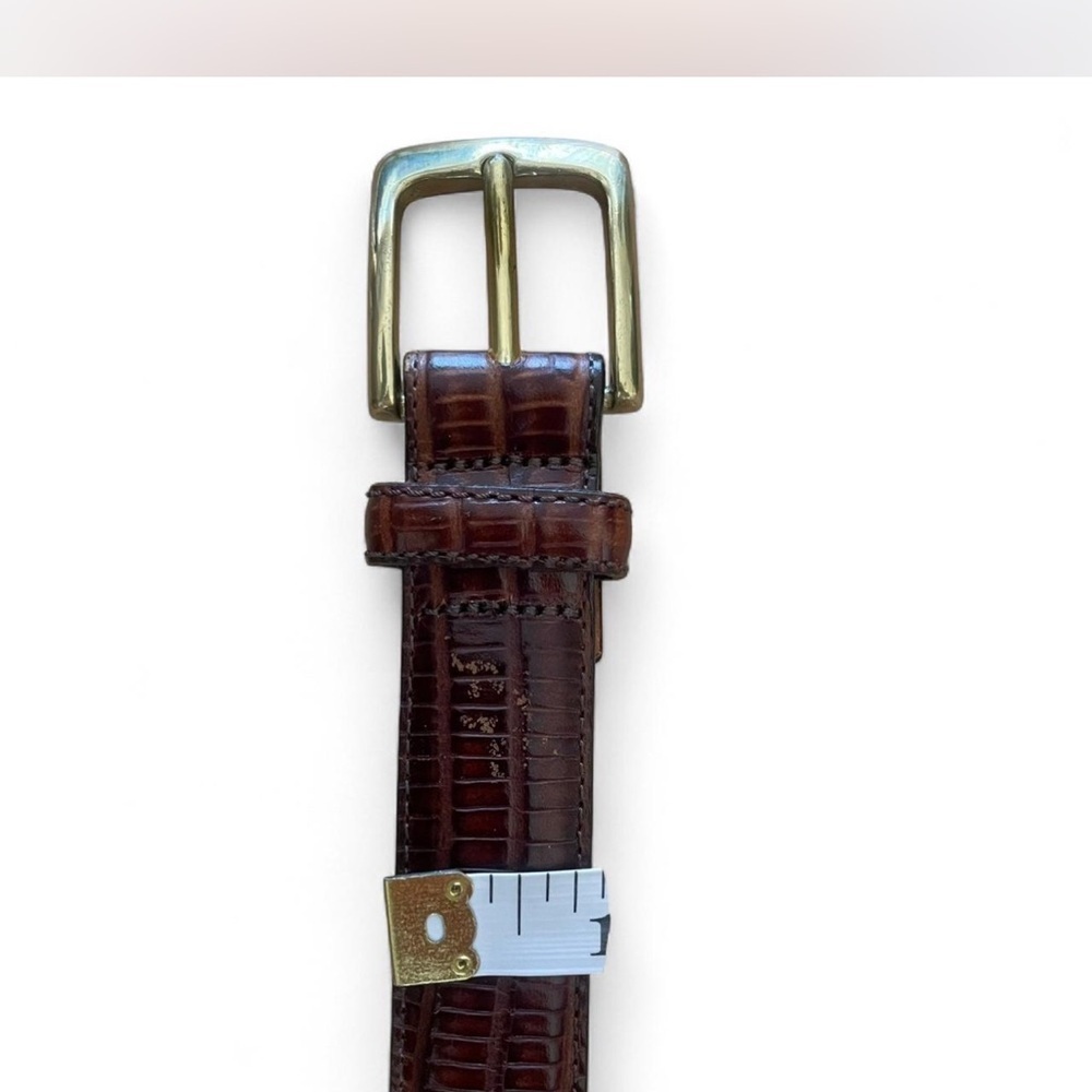 Brown Leather |Brighton| Belt with Alligator Embossed Pattern Size 36 - Picture 6 of 6
